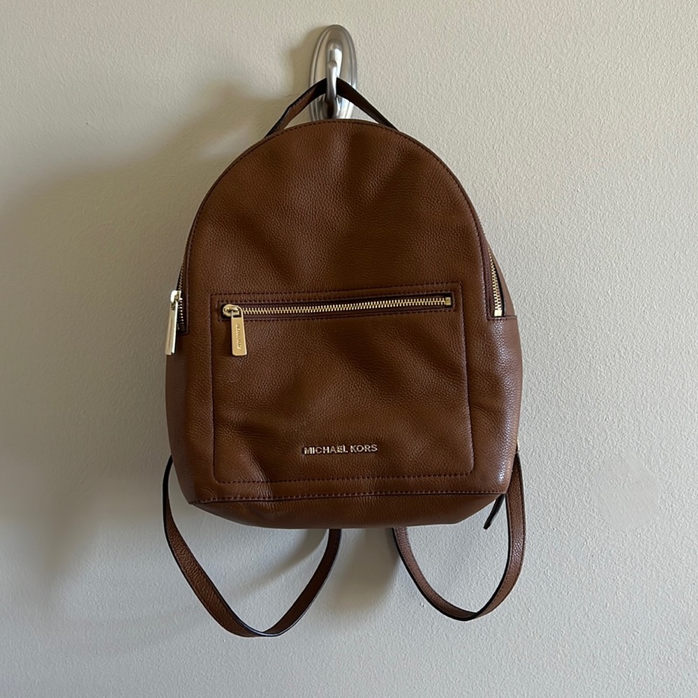 Brown Leather Michael Kors Backpack